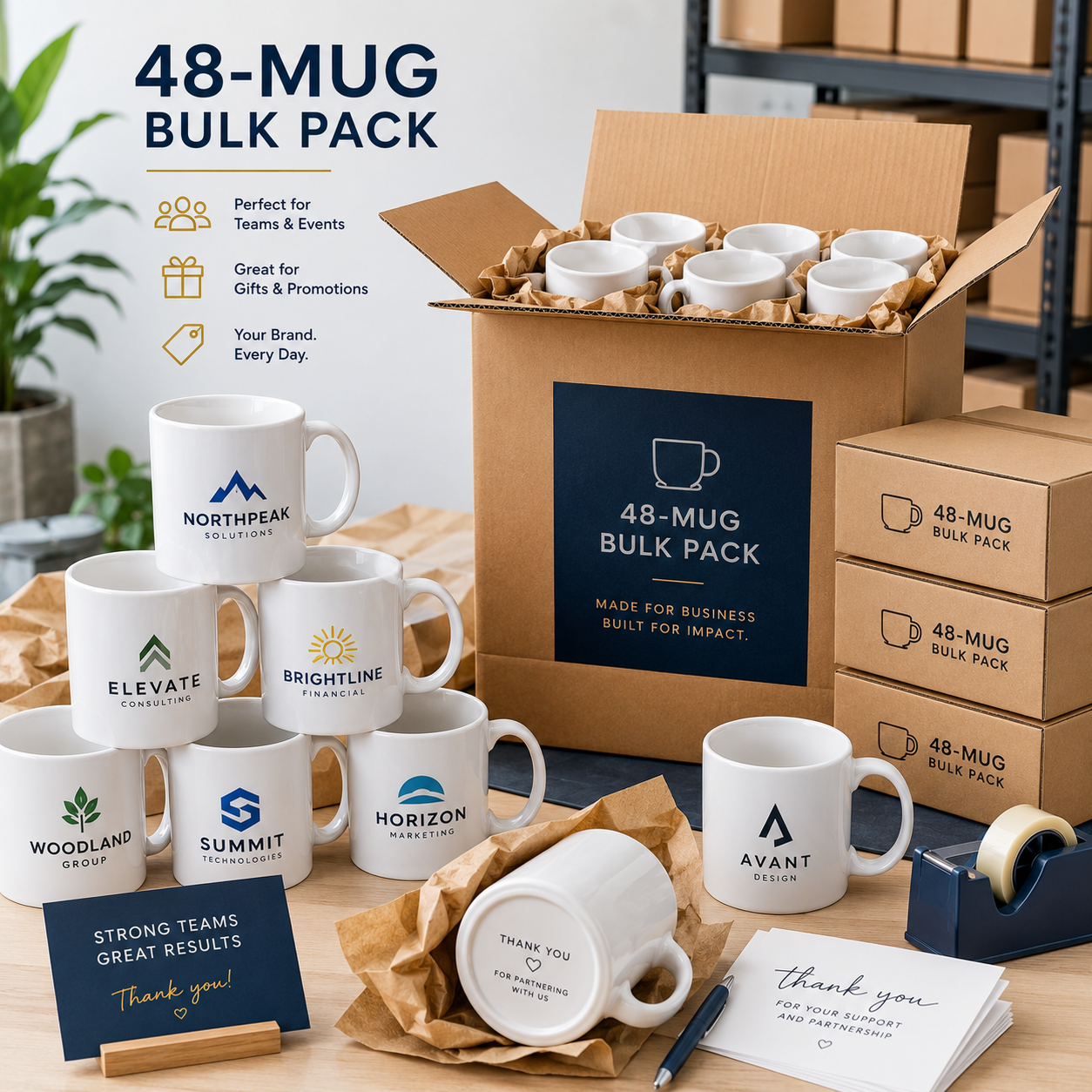 Custom Logo Mugs — Starter Packs