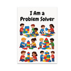I Am a Problem Solver poster showing children working together with puzzles and colorful blocks