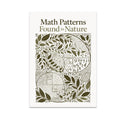 Math Patterns Found in Nature poster with botanical spirals and numbers in olive and cream