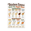 Thicken Sauce With the Right Move poster with illustrated spoons and separated sauce-method panels